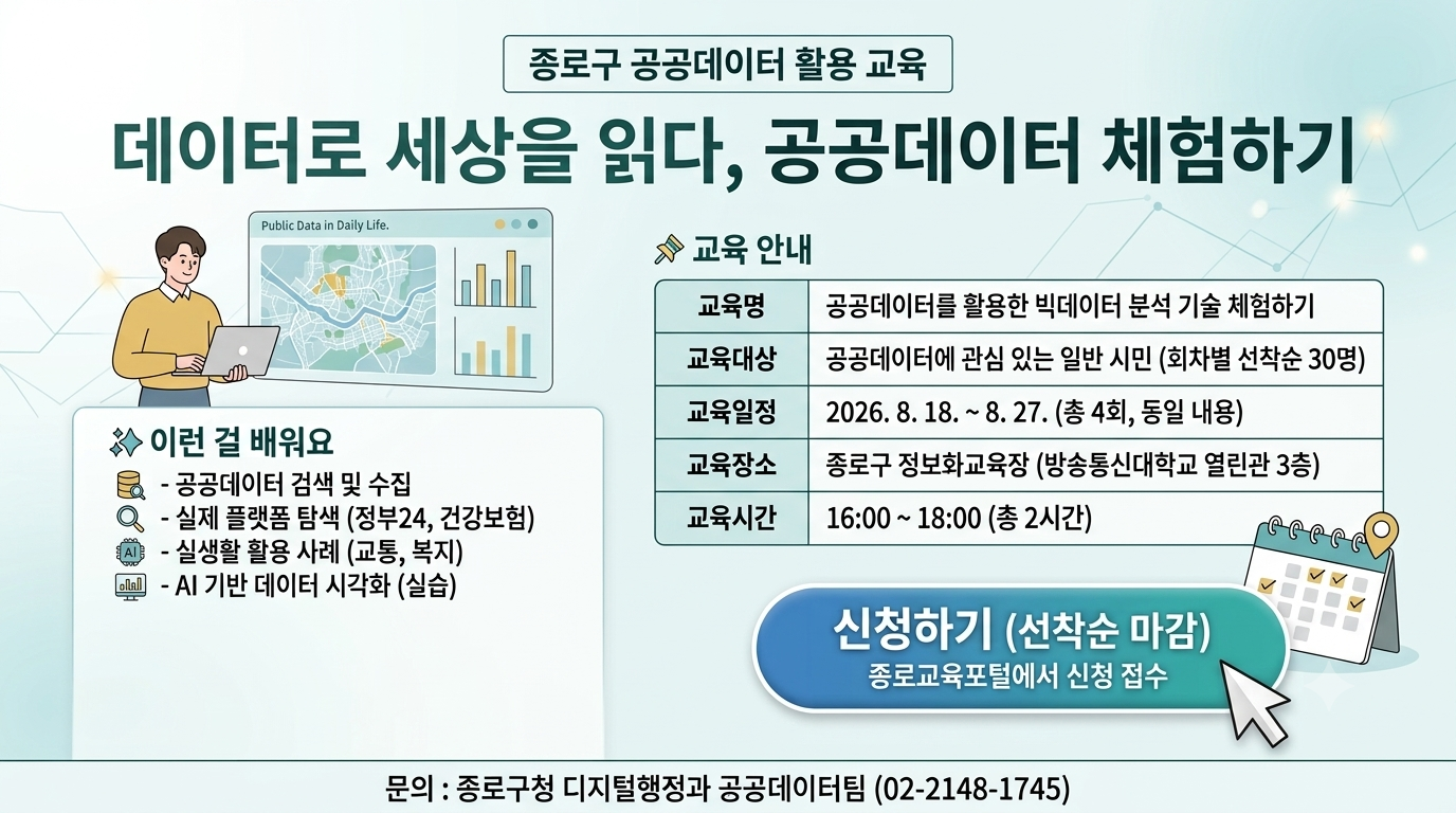 데이터로 세상을 읽다, 종로구 공공데이터 활용 교육